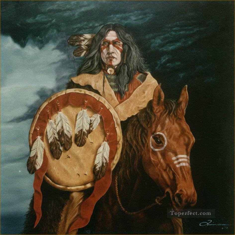Portrait d’Amérindien Peintures à l'huile